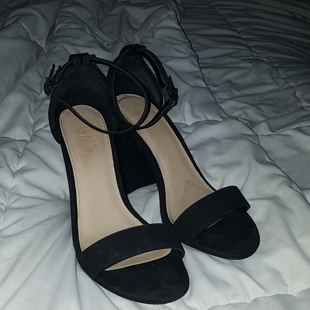 Black open toed heels